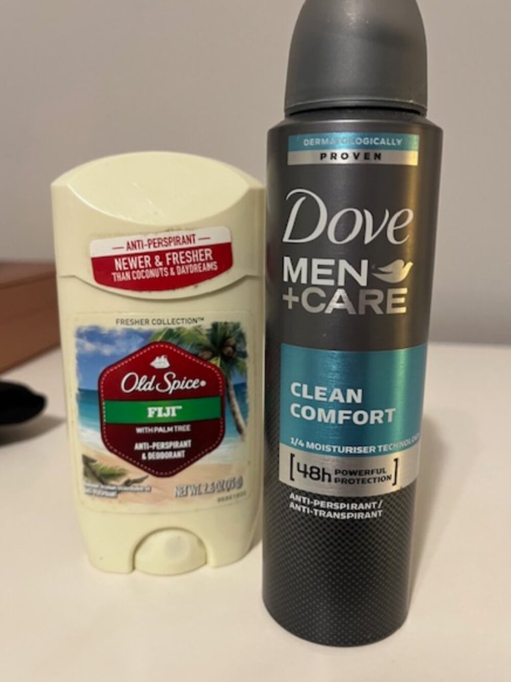 2 PC Men's Set - Old Spice Deodorant Stick & Dove Men's Body Deodorant Spray NEW